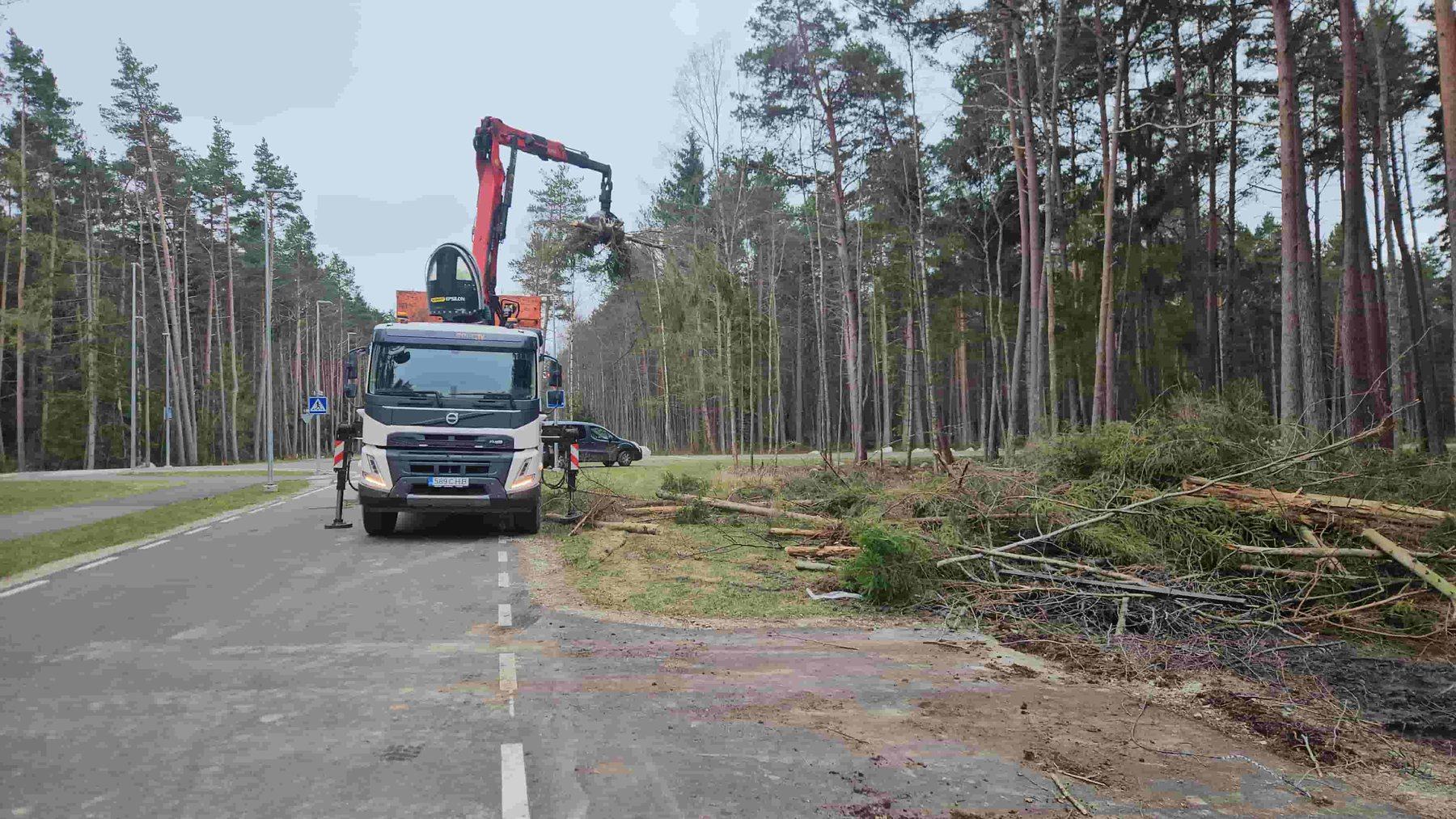 Võsa äravedu greiferiga kraanaautoga